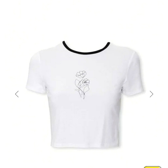 Forever 21 Tops - Forever 21 Floral Line Art Graphic Tee Size M